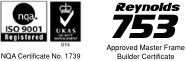 NQA ISO 9001 Registered    Reynolds 753 Approved Master Frame Builder Certificate